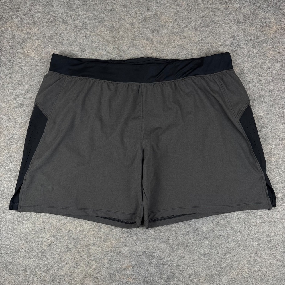 Under Armour Launch Elite 7" Running Shorts Fitted Speed Pocket Gray Mens 3XL‎
